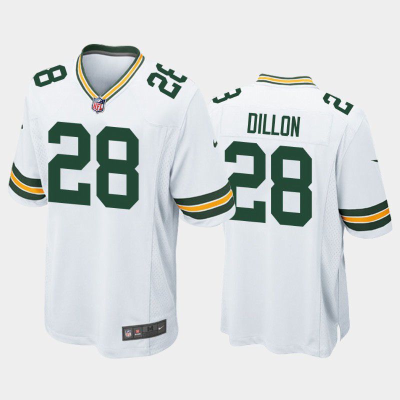 Men Green Bay Packers #28 AJ Dillon Nike Green White Player NFL Jersey